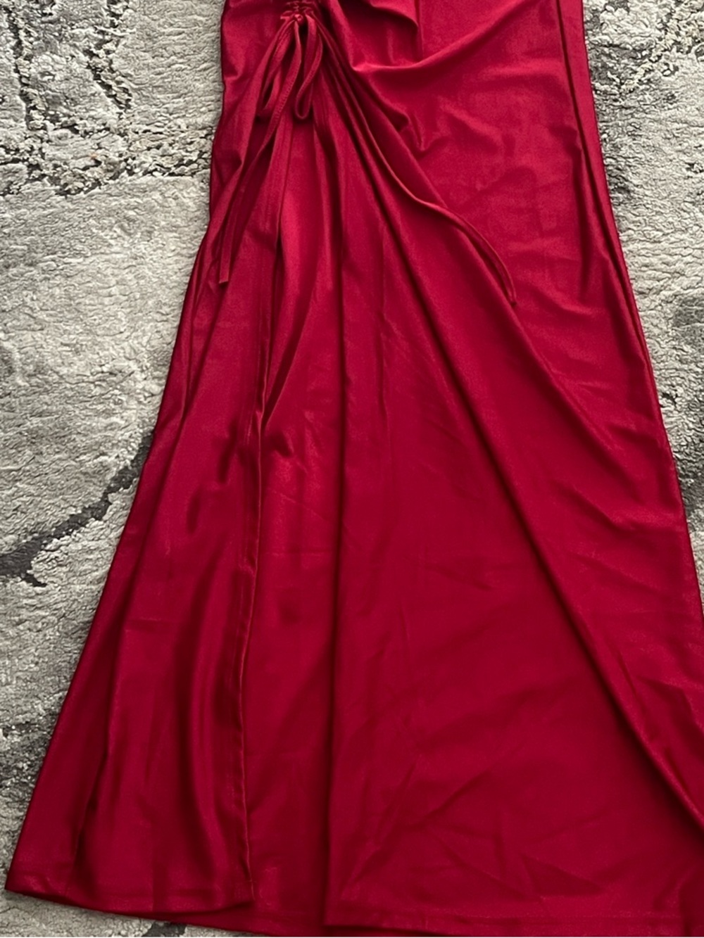 iris Red Draped Ruched Maxi Dress - Picture 5 of 5